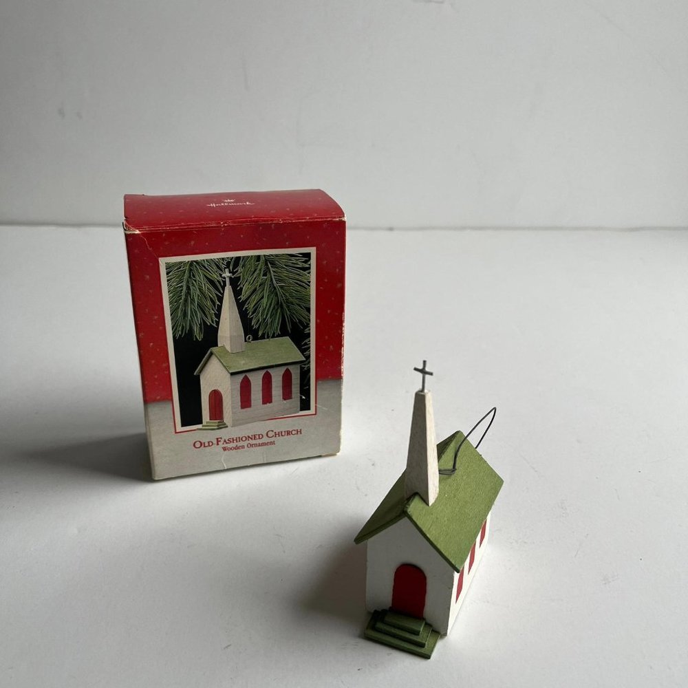 Vintage Hallmark Old-Fashioned Church Christmas Ornament - 1980s Religious Decor